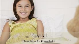  Presentation with toy story - Slide set having happy girl reading story background and a  colored foreground