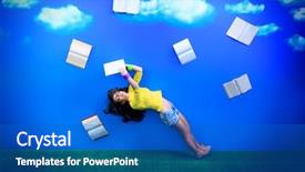  Presentation with student and covid - Audience pleasing PPT theme consisting of happy girl student is flying backdrop and a  colored foreground