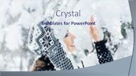  Presentation with blizzard - Beautiful PPT theme featuring happy girl walking in beautiful winter forest seasonal weather with blizzard and snowflakes christmas concept backdrop and a sky blue colored foreground