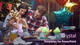  Presentation with crown - Presentation design enhanced with happy-girl-with-crown background and a wine colored foreground