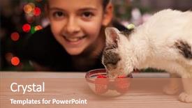  Presentation with rescue - Amazing theme having happy girl with her rescued backdrop and a coral colored foreground