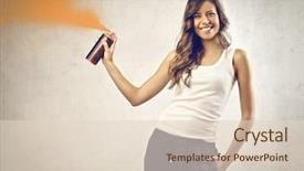  Presentation with spray paint - Audience pleasing PPT layouts consisting of happy girl with orange spray backdrop and a lemonade colored foreground