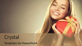  Presentation with fetal heart beat - Colorful theme enhanced with happy girl with valentine gift backdrop and a coral colored foreground