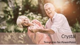  Presentation with couple dance - PPT theme consisting of heart free - portrait of senior couple enjoying background and a coral colored foreground