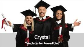  Presentation with multi ethnic group - PPT theme featuring happy graduation - multi ethnic group of graduated background and a black colored foreground