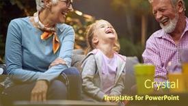  Presentation with relationships - Theme consisting of happy-granddaughter-laughing background and a tawny brown colored foreground
