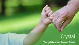  Presentation with happy life - Presentation theme enhanced with happy grandfather and child have background and a tawny brown colored foreground