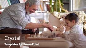  Presentation with atmosphere - Audience pleasing presentation consisting of happy-grandpa-in-a-relaxed backdrop and a tawny brown colored foreground