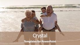  Presentation with grandparents - Cool new PPT layouts with happy grandparents giving piggyback backdrop and a coral colored foreground