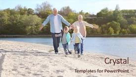  Presentation with grandparents day - Cool new slide deck with happy grandparents playing with little backdrop and a lemonade colored foreground