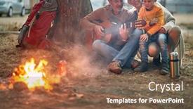  Presentation with grandparents - Presentation theme featuring happy-grandparents-with-boy-playing background and a violet colored foreground