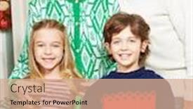  Presentation with grandparents - PPT theme featuring happy-grandparents-with-their-grandchildren background and a coral colored foreground