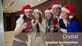  Presentation with coworkers - Amazing presentation design having happy-group-of-coworkers-celebrating backdrop and a gray colored foreground