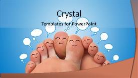  Presentation with community service happy volunteer group - Colorful slides enhanced with marinated anchovies in vinegar and olive oil backdrop and a gray colored foreground