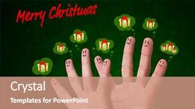  Presentation with group of happy couples - Amazing presentation design having happy group of finger smileys backdrop and a  colored foreground