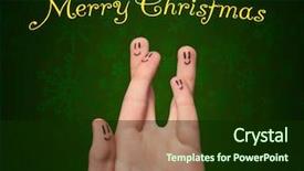  Presentation with merry christmas - Beautiful PPT layouts featuring happy group of finger smileys backdrop and a  colored foreground