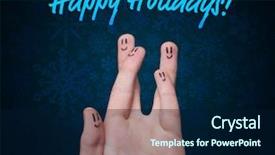  Presentation with happy birthday frame holiday - Slide deck enhanced with happy group of finger smileys background and a navy blue colored foreground
