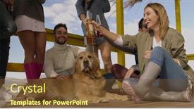  Presentation with friends - Presentation with happy-group-of-friends-hanging background and a tawny brown colored foreground