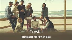  Presentation with filter - Amazing presentation theme having happy group of friends hanging out at beach house having fun and drinking beer on autumn day colored filter backdrop and a tawny brown colored foreground