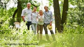  Presentation with reunion class - Audience pleasing slide deck consisting of happy-group-of-seniors backdrop and a yellow colored foreground