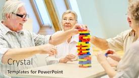  Presentation with happy retirement - Cool new presentation theme with happy-group-of-seniors backdrop and a lemonade colored foreground