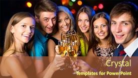  Presentation with friends - Amazing slide set having happy-group-of-young-friends backdrop and a red colored foreground