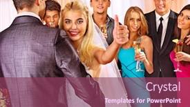  Presentation with dance - Presentation featuring happy-group-people-at-wedding and a  colored foreground