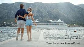  Presentation with togetherness - Presentation consisting of happy-guy-and-girl-lovers background and a light gray colored foreground