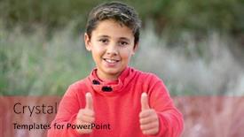  Presentation with saying - Beautiful slide deck featuring happy-guy-twelve-years-old backdrop and a red colored foreground