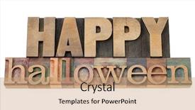  Presentation with happy halloween card - Audience pleasing slides consisting of happy halloween - isolated text backdrop and a coral colored foreground