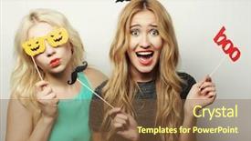  Presentation with sexy - PPT layouts featuring happy halloween - two stylish sexy hipster girls background and a tawny brown colored foreground