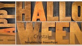  Presentation with happy halloween card - Colorful presentation theme enhanced with halloween banner or greeting card backdrop and a gold colored foreground