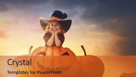  Presentation with halloween - Cool new PPT layouts with happy halloween cute little witch backdrop and a red colored foreground