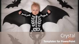  Presentation with happy baby - Theme enhanced with happy-halloween-little-baby-boy background and a coral colored foreground