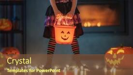  Presentation with costume - Slide deck enhanced with happy-halloween-little-kid background and a  colored foreground