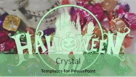  Presentation with halloween - Presentation with happy-halloween-text-banner background and a seafoam green colored foreground