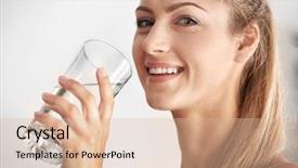  Presentation with drinking water - Colorful PPT theme enhanced with happy hands - beautiful girl drinking water backdrop and a lemonade colored foreground