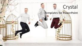  Presentation with happy hour is the best - PPT theme enhanced with happy handsome groom with best background and a sky blue colored foreground