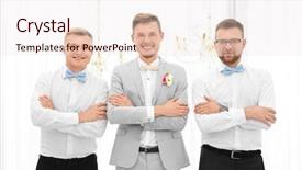  Presentation with happy hour is the best - Slide deck enhanced with happy handsome groom with best background and a lemonade colored foreground