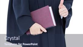  Presentation with labor - Colorful presentation design enhanced with happy handsome lawyer holding labor code on white background backdrop and a tawny brown colored foreground