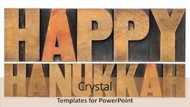  Presentation with hanukkah - Audience pleasing PPT layouts consisting of happy hanukkah - isolated words backdrop and a gold colored foreground