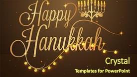  Presentation with hanukkah - Audience pleasing PPT theme consisting of happy hanukkah lettering decorated backdrop and a wine colored foreground