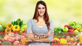  Presentation with health diet - Audience pleasing slide deck consisting of happy healthy woman losing weight backdrop and a coral colored foreground