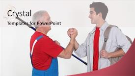  Presentation with hand world hands of jesus - Audience pleasing presentation consisting of happy help - craftsman and apprentice shaking hands backdrop and a light gray colored foreground