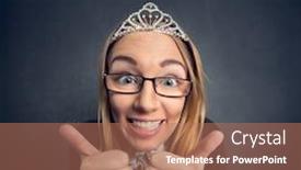  Presentation with prom - Cool new slide deck with happy-herd-girl-as-prom backdrop and a coral colored foreground