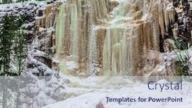  Presentation with fall down - Presentation design featuring happy-hiker-goes-down background and a sky blue colored foreground