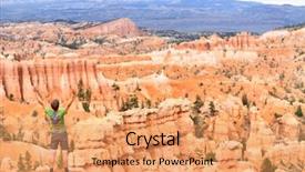  Presentation with united states - Amazing PPT theme having happy hiker in bryce canyon backdrop and a  colored foreground