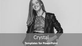  Presentation with hippie - Presentation design with happy-hippie-girl-in-leather background and a gray colored foreground