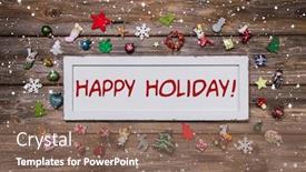  Presentation with congratulatory - Audience pleasing PPT theme consisting of happy holiday - christmas congratulatory card backdrop and a violet colored foreground