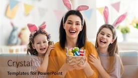  Presentation with children painting - Presentation theme enhanced with happy-holiday-mother background and a red colored foreground